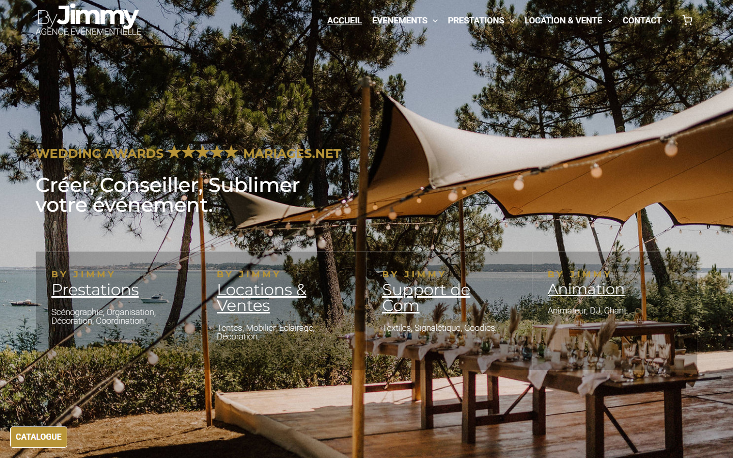 Capture du site officiel de By Jimmy ⭐ Prestations et Location Événementielles