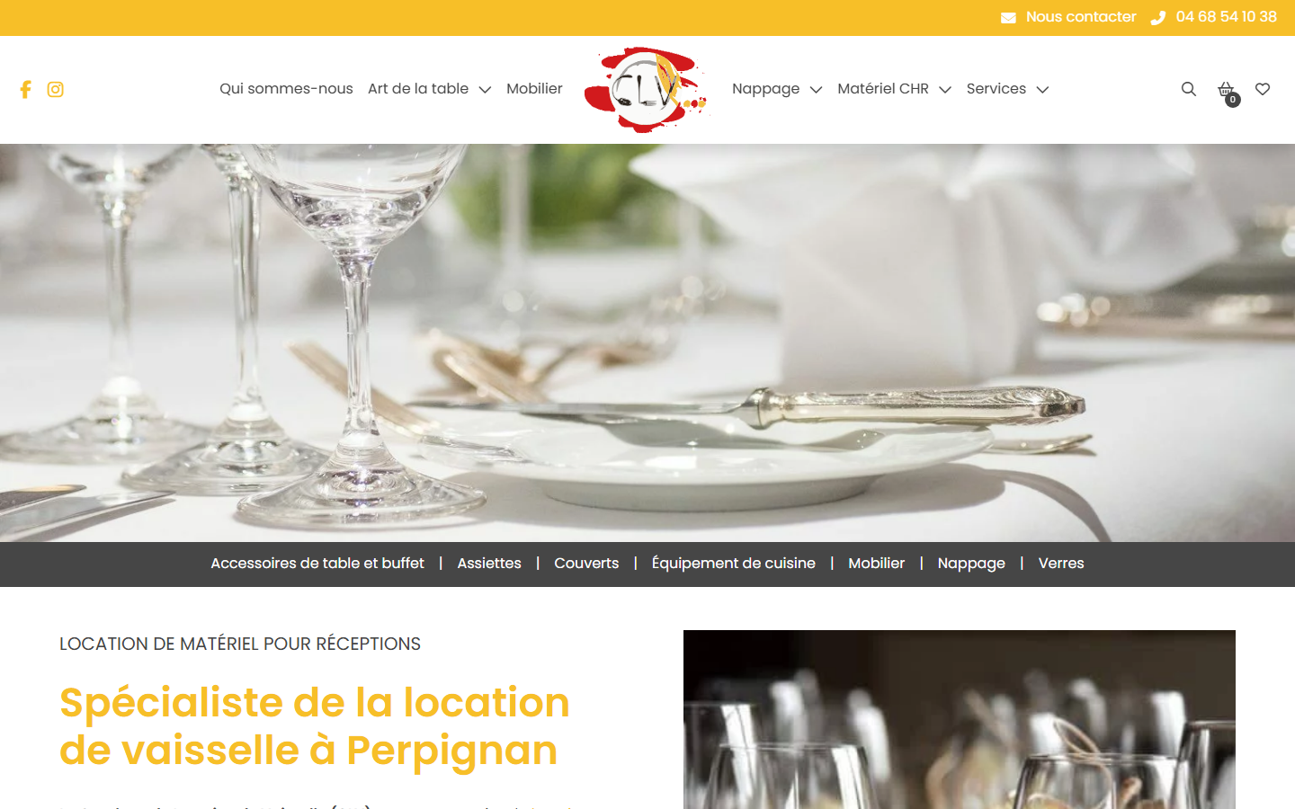 Capture du site officiel de CLV LOCATION