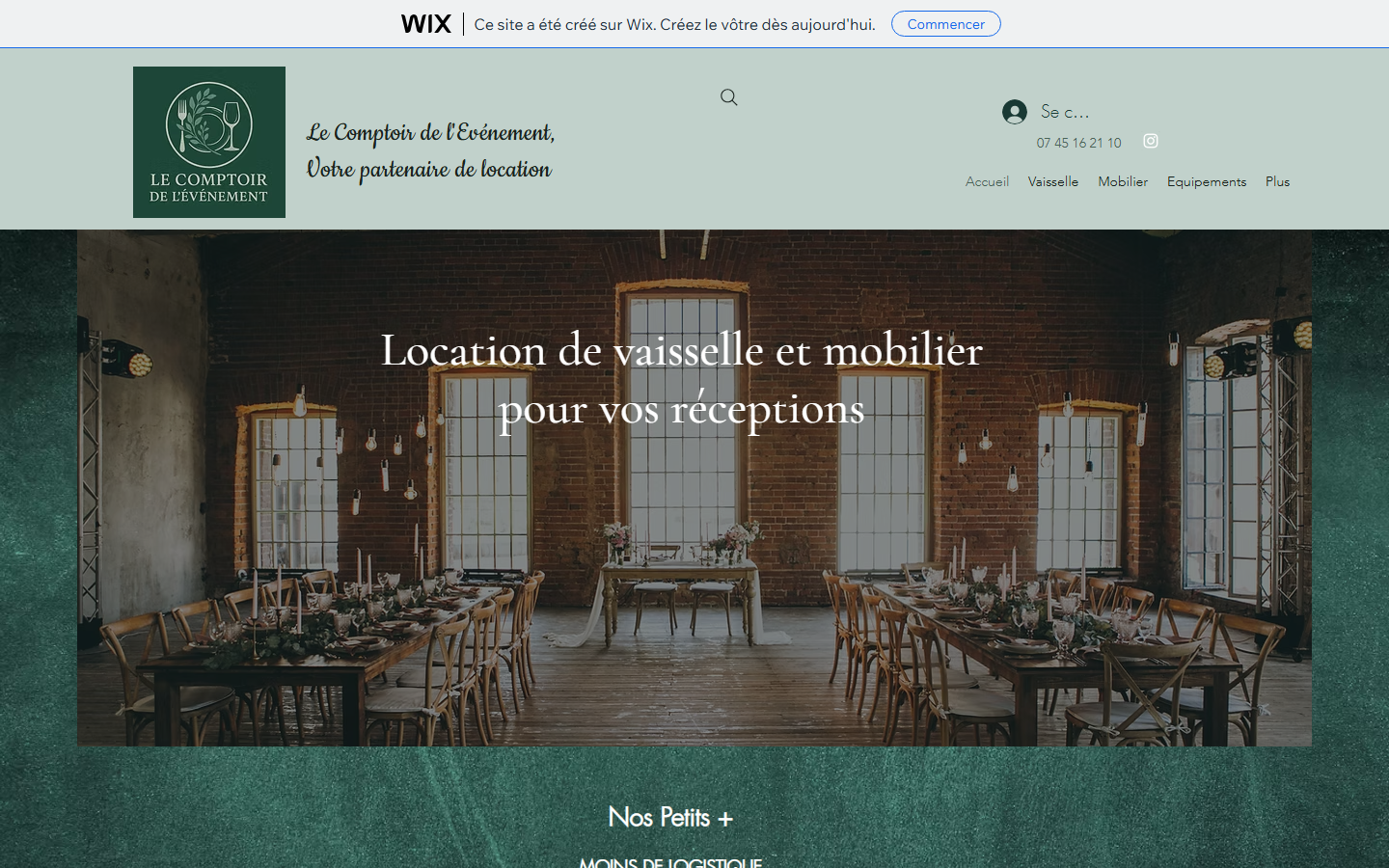 Capture du site officiel de Le Comptoir de l'Événement