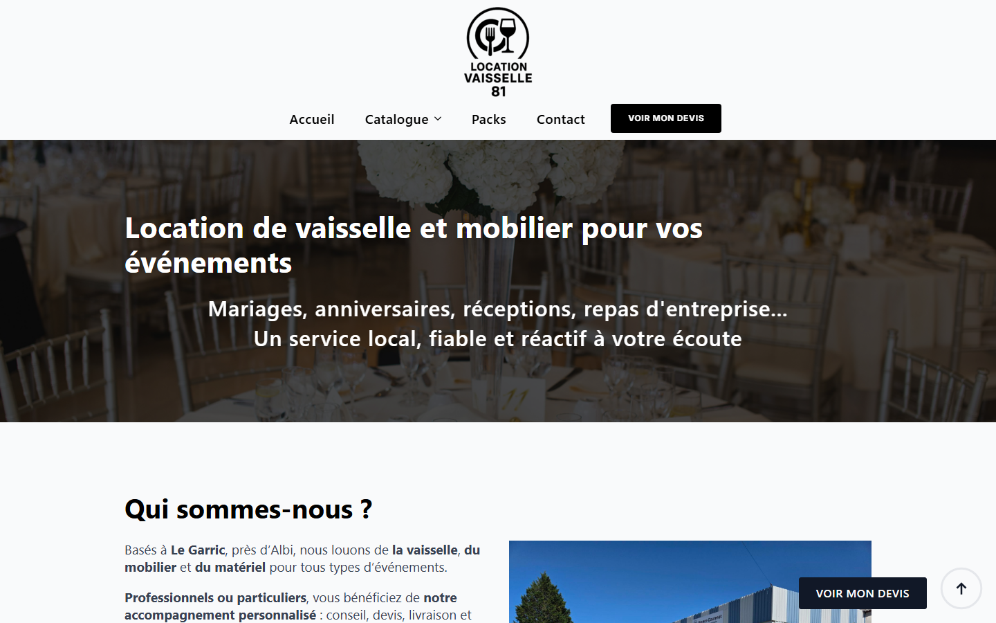 Capture du site officiel de France Gourmet 81- Location vaisselle 81