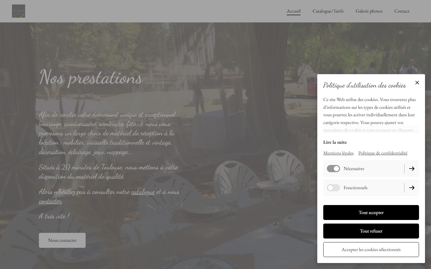Capture du site officiel de Loc Events 31