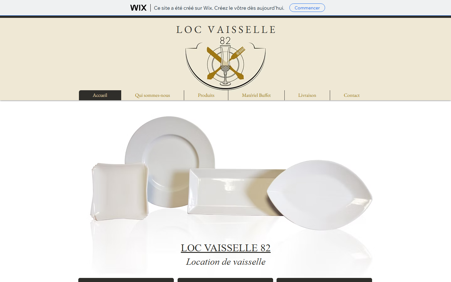 Capture du site officiel de AMD Loc'Vaisselle 82