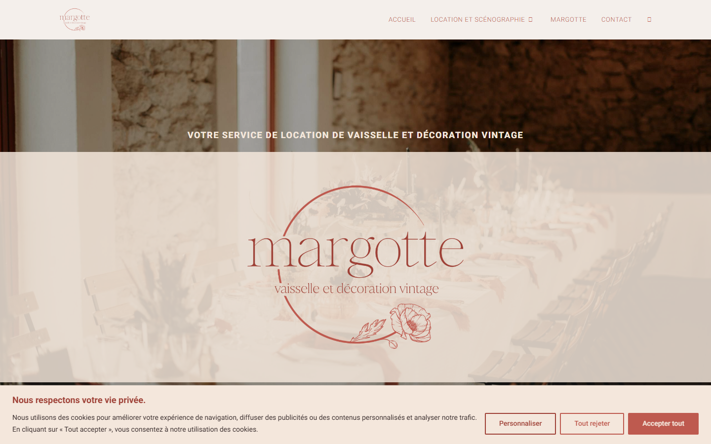 Capture du site officiel de Margotte Vintage