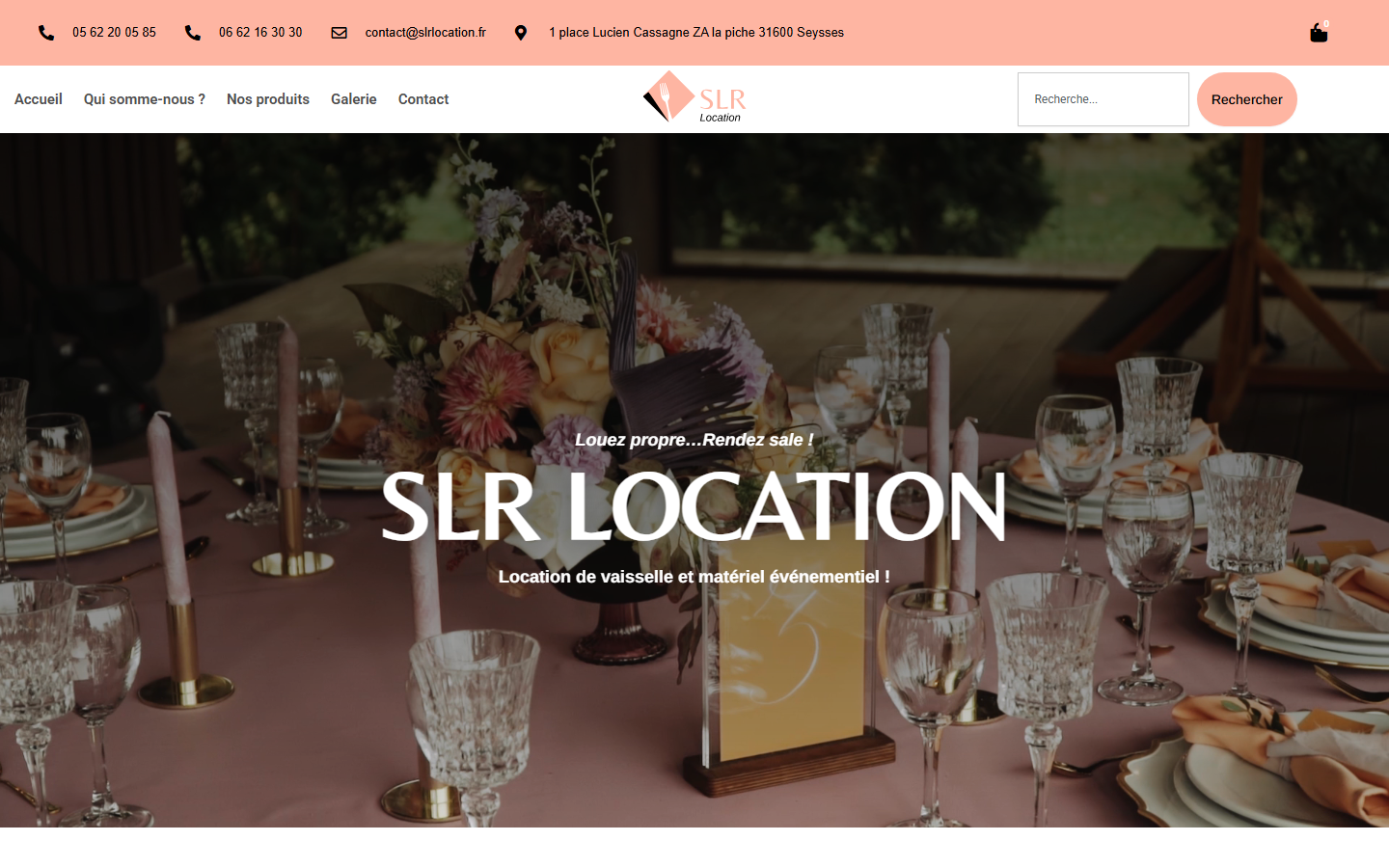 Capture du site officiel de SLR Location